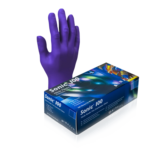 Sonic 100 Nitrile Powder-Free Blue Gloves
