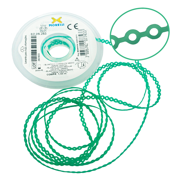 Elastomeric Power Chain Crystal Green 5ft