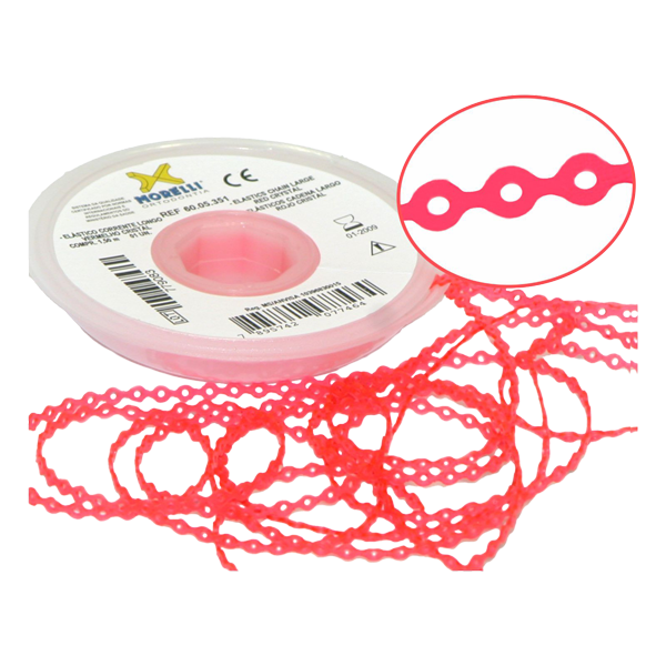 Elastomeric Power Chain Crystal Red 5ft