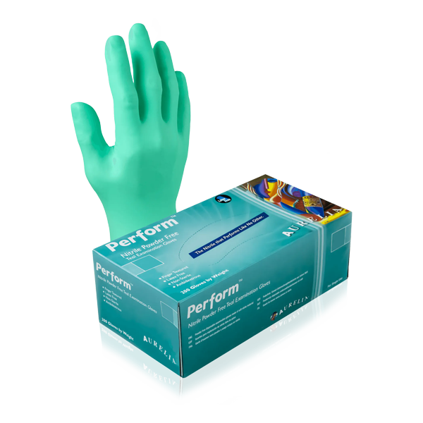 Perform Nitrile Powder-Free Green Gloves