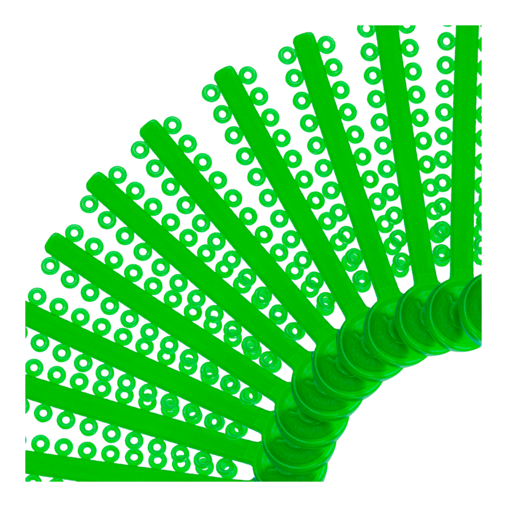 Elastomeric Ligature Ties Crystal Green