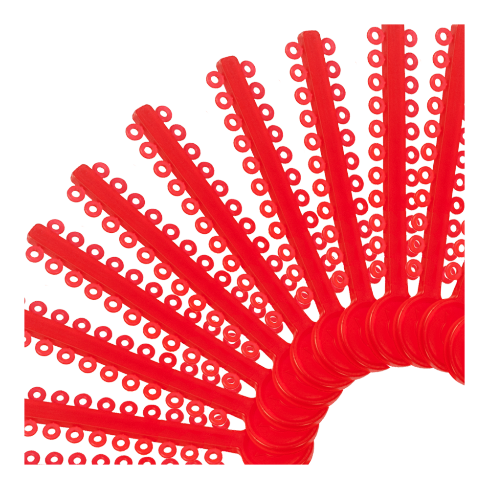 Elastomeric Ligature Ties Crystal Red
