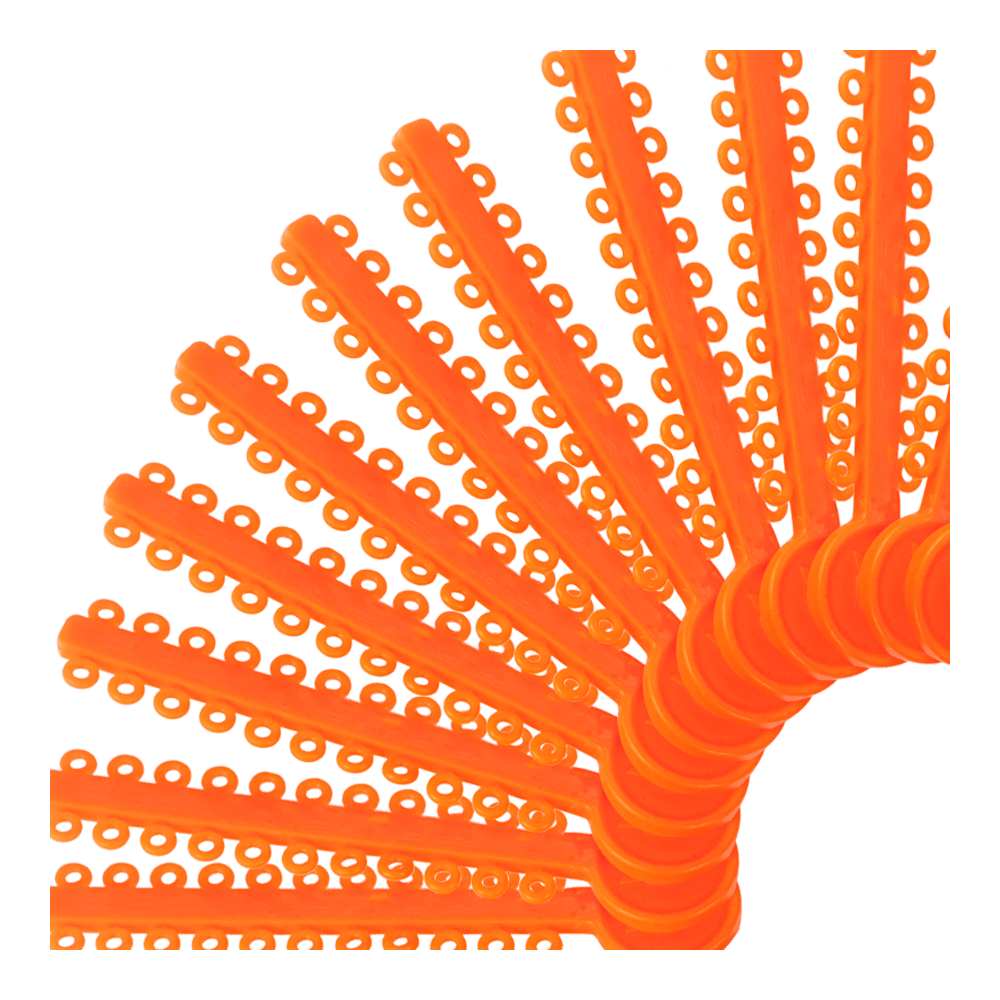 Elastomeric Ligature Ties Orange