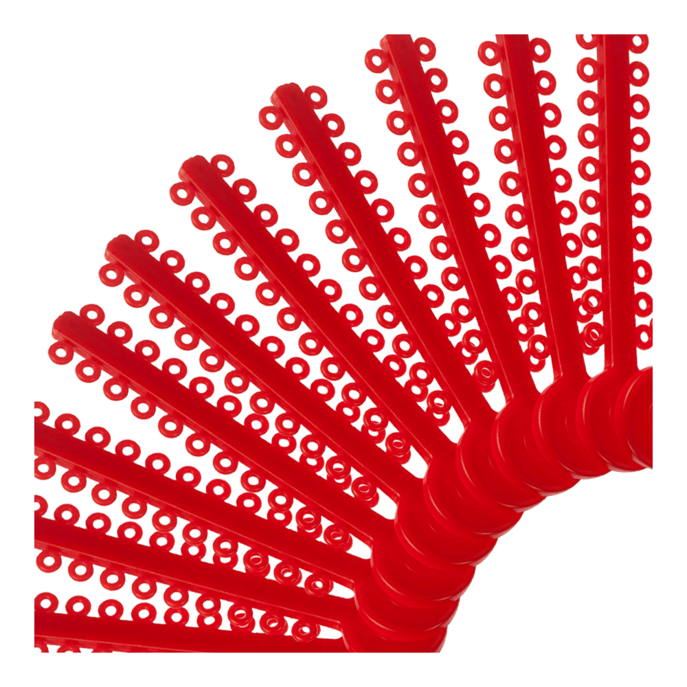 Elastomeric Ligature Ties Red