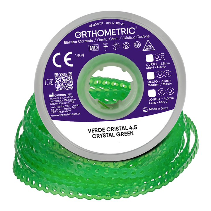 Elastomeric Power Chain Crystal Green 15ft