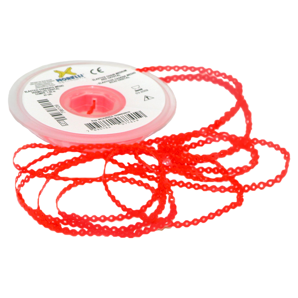 Elastomeric Power Chain Crystal Red 5ft