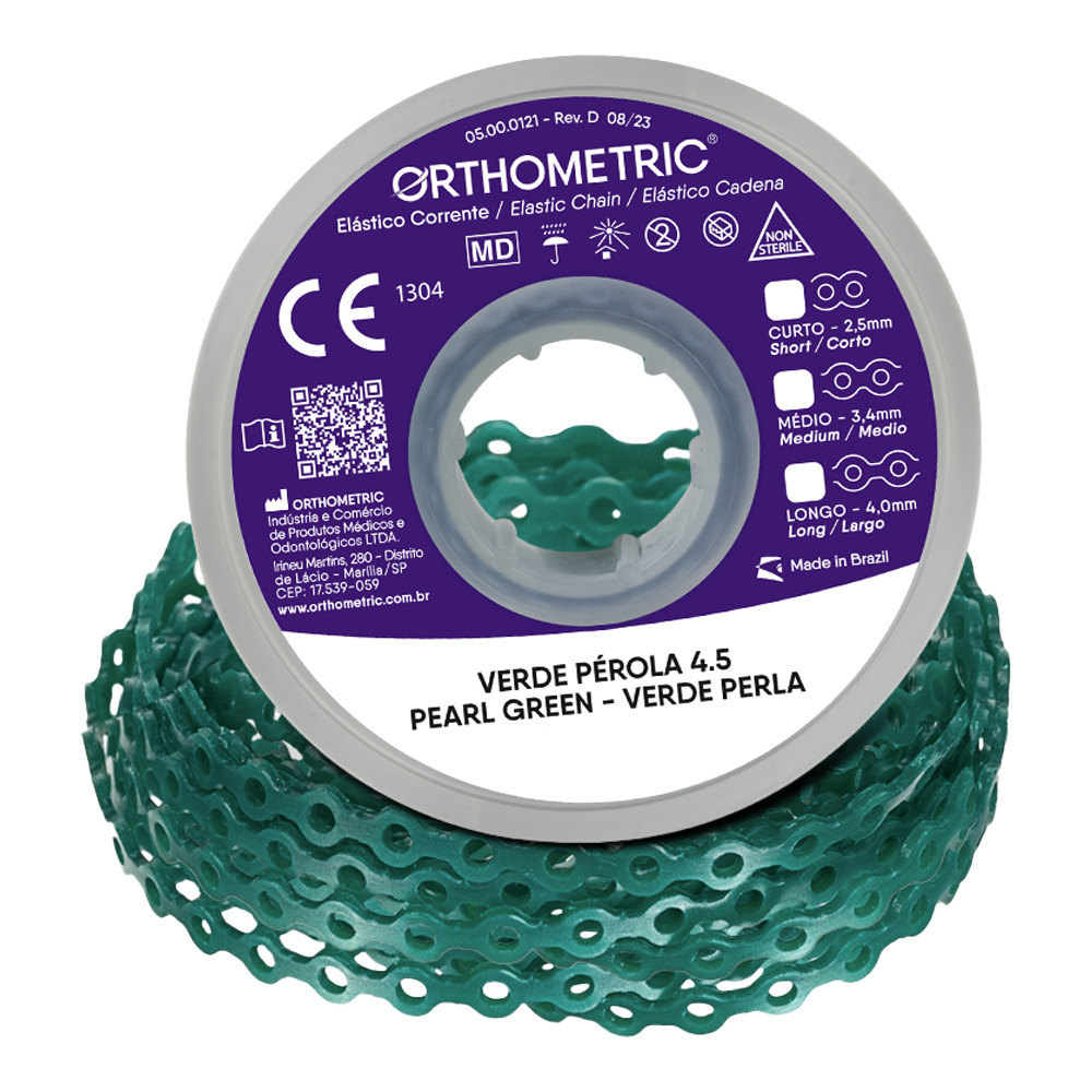 Elastomeric Power Chain Pearl Green 15ft