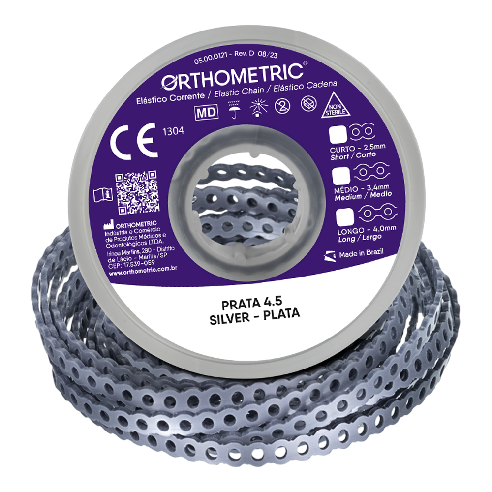 Elastomeric Power Chain Silver 15ft