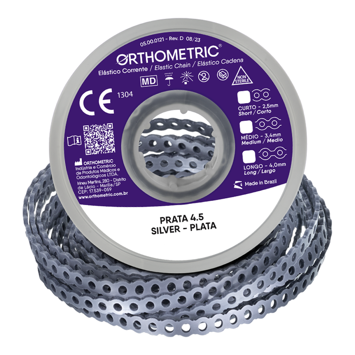 Elastomeric Power Chain Silver 15ft